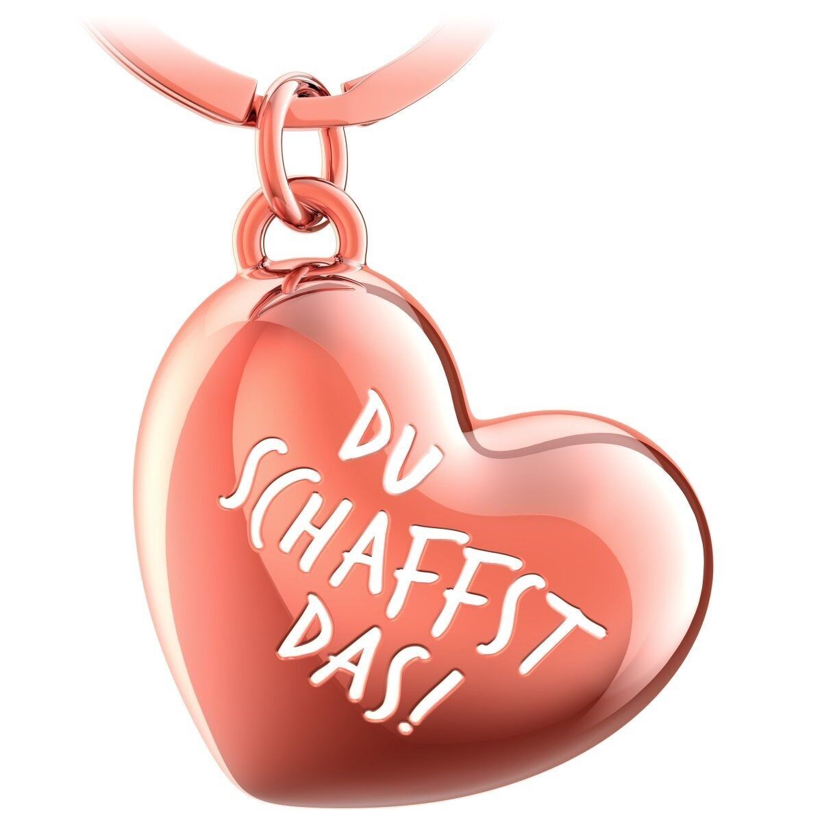 Portachiavi cuore con incisione - "You can do it" - portafortuna cuore a forma di trifoglio buona fortuna buona fortuna