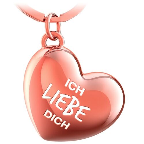 Herz Schlüsselanhänger mit Gravur - "Ich liebe dich" - Glücksbringer Geschenk für Partner Freundin Ehefrau