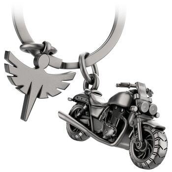 Porte-clés moto "Chopper" avec ange gardien - porte-bonheur ange pour motocyclistes fans de chopper 2