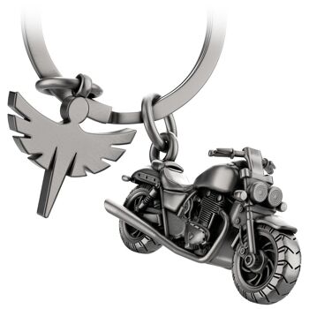 Porte-clés moto "Chopper" avec ange gardien - porte-bonheur ange pour motocyclistes fans de chopper 13