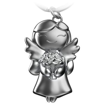 Porte-clés ange gardien "Étoile" - ange porte-bonheur avec fleurs - porte-bonheur ange 3