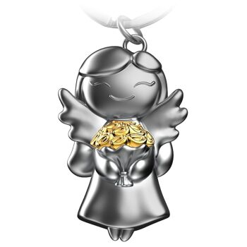 Porte-clés ange gardien "Étoile" - ange porte-bonheur avec fleurs - porte-bonheur ange 13