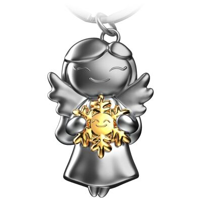 "Star" Guardian Angel Keyring - Lucky Angel with Snowflake - Angel Lucky Charm