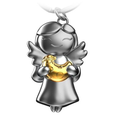 "Star" Guardian Angel Keyring - Lucky Angel with Moon - Angel Lucky Charm
