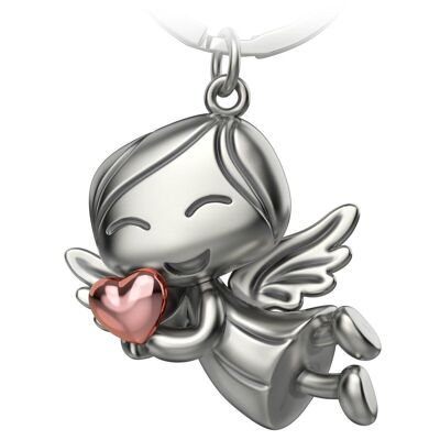 "Lucky" guardian angel keychain - angel lucky charm - lucky angel with heart