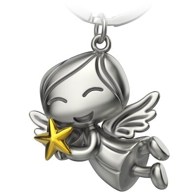 "Lucky" guardian angel keychain - angel lucky charm - lucky angel with star