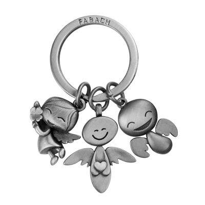 "3 Angels" Guardian Angel Keyring - Angel Lucky Charm - Lucky Angel