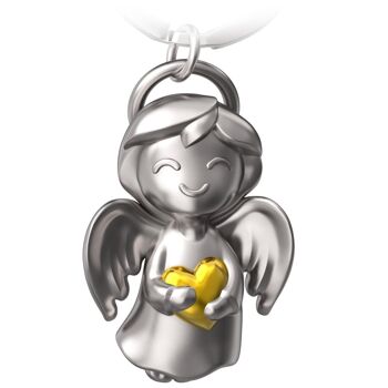 Porte-clés ange gardien "brillant" - porte-bonheur ange - ange porte-bonheur avec coeur 2