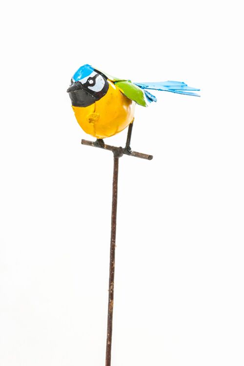 METAL BLUE TIT ON STICK