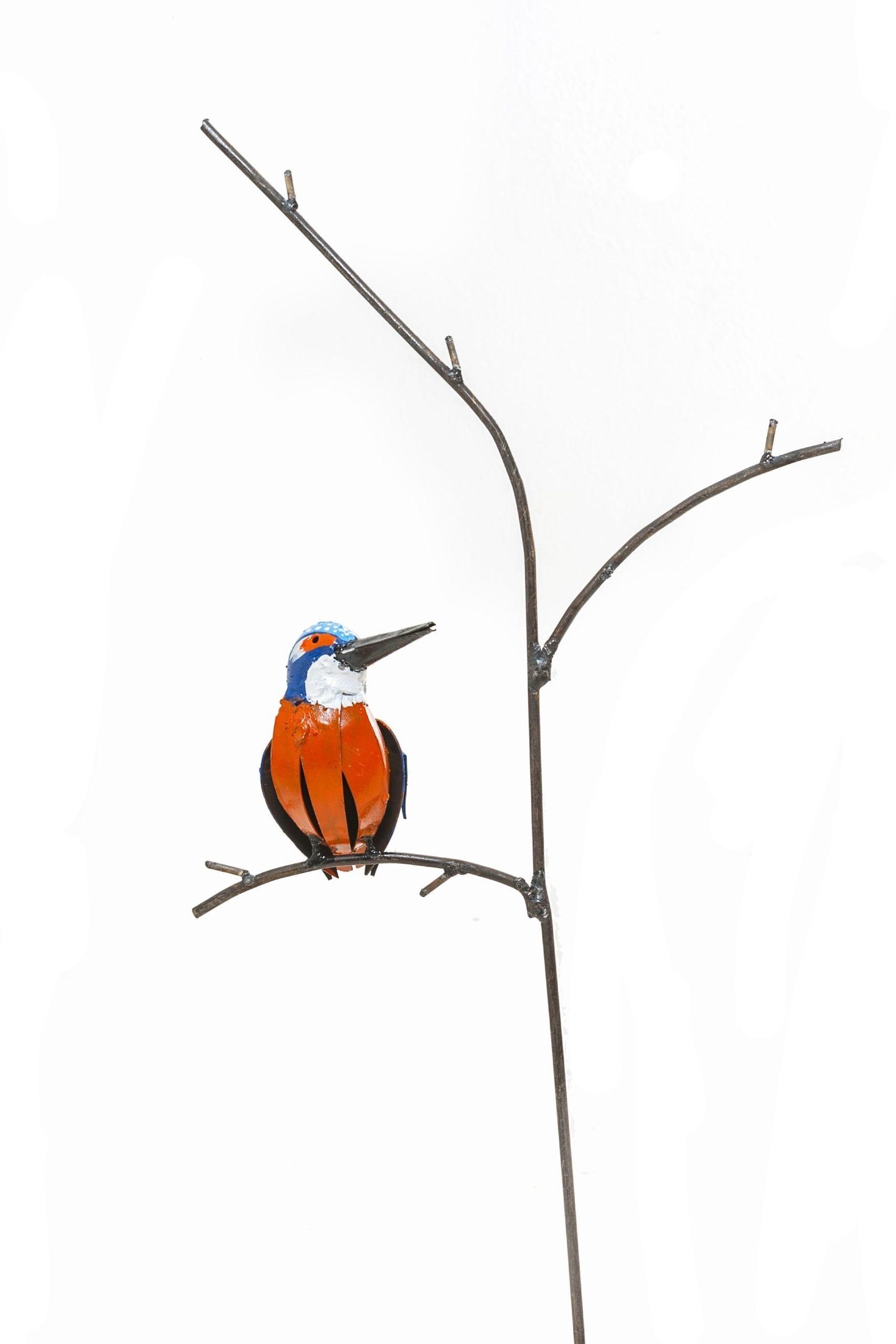 METAL KINGFISHER ON TREE