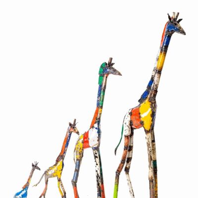 Zimba-Arts GRANDE GIRAFE COULEUR EN MÉTAL