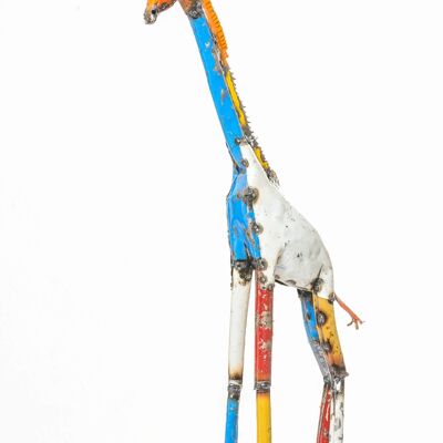 GIRAFE COLORÉE MOYENNE EN MÉTAL