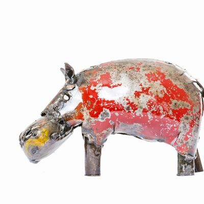 Zimba-Arts PETIT Hippopotame coloré en métal