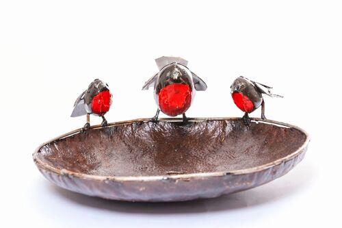 METAL ROBIN BOWL PET FEEDER LARGE