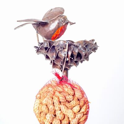 Zimba-Arts Vogelfamiliennest aus Metall auf Stab