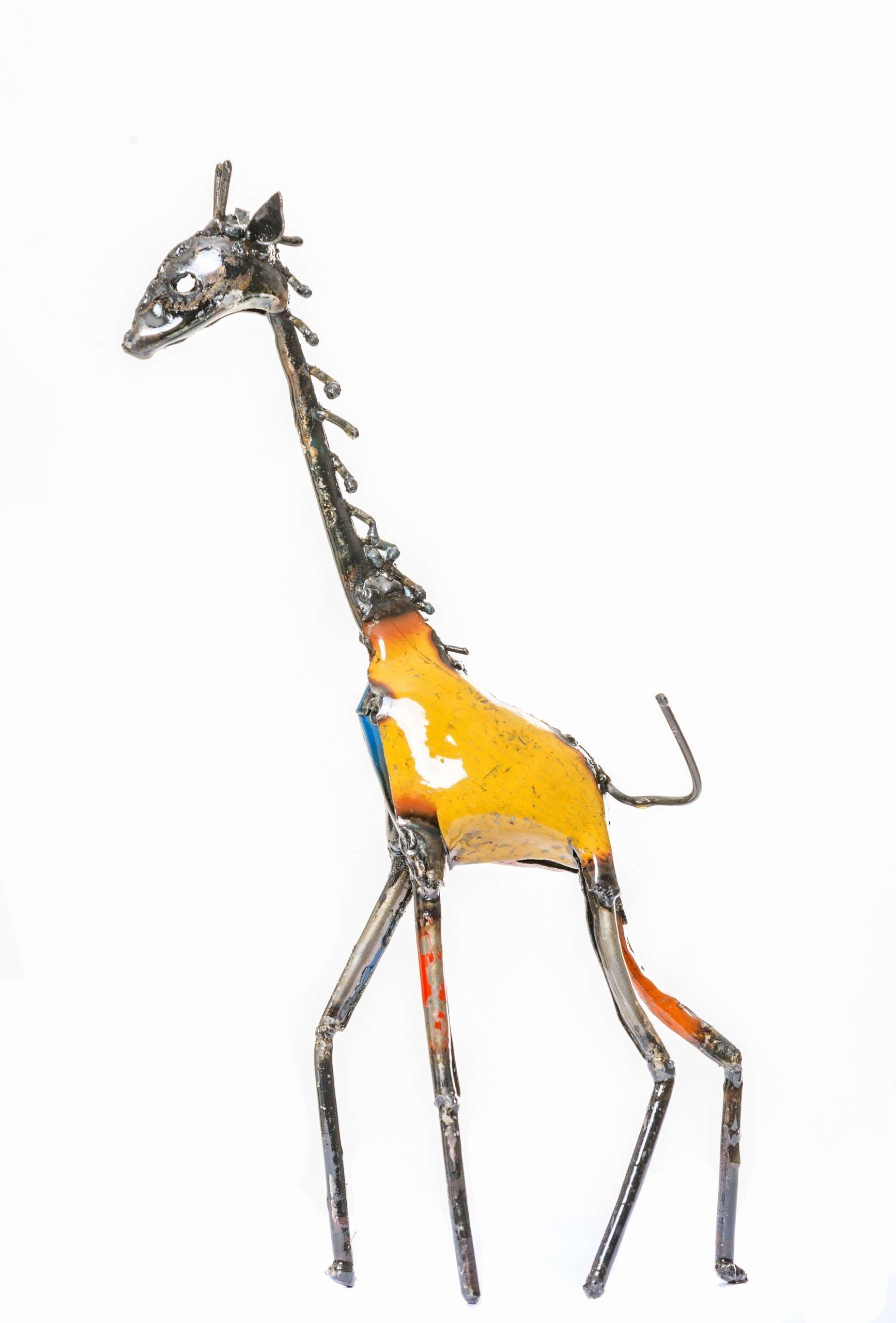 KLEINE BUNTE GIRAFFE AUS METALL