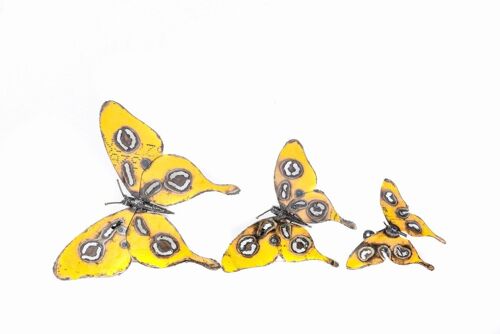 METAL YELLOW BUTTERFLY SET