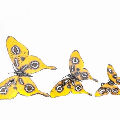 METAL YELLOW BUTTERFLY SET