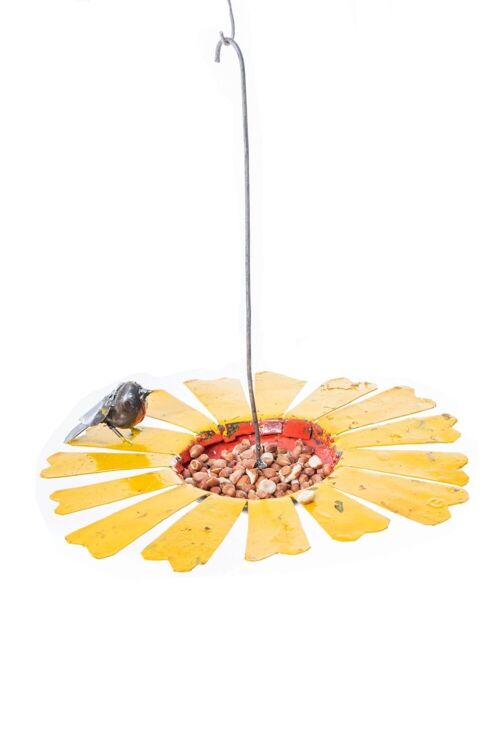 METAL ROBIN ON SUNFLOWER HANGING