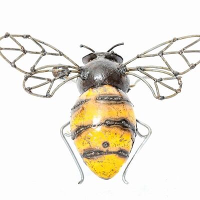 Zimba-Arts METAL MID YELLOW BEE WIRED WINGS