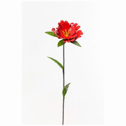 METAL HIBISCUS FLOWER RED