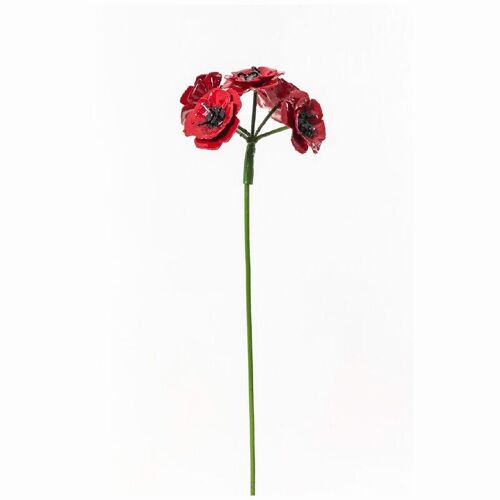 METAL ANEMONE FLOWER RED