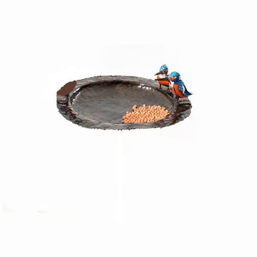 METAL 2 CL KINGFISHER PLATE BOWL PETFEEDER