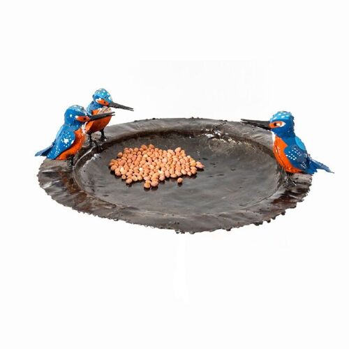 METAL 3 CL KINGFISHER PLATE BOWL PET FEEDER