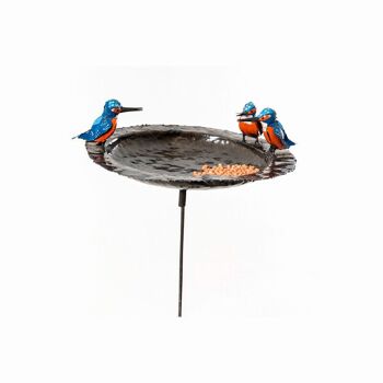 ASSIETTE MÉTAL CL 3 KINGFISHER Mangeoire à oiseaux sur bâton