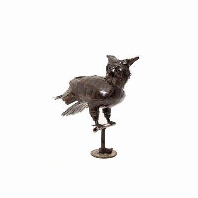 ZIMBA ARTS METAL OWL ON POLE SMALL