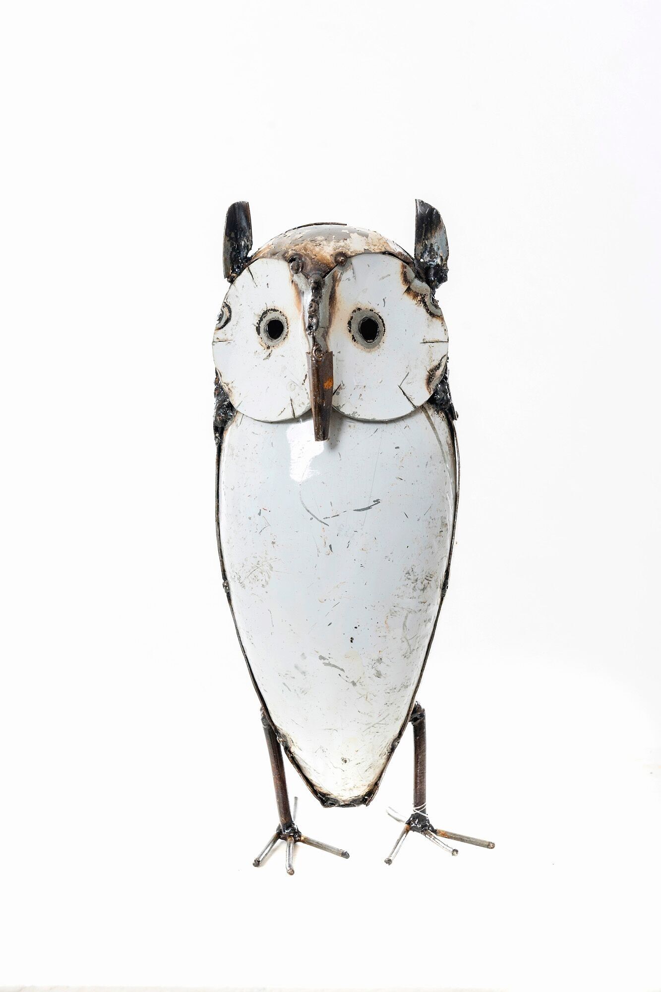 GRANDE GUFO BIANCO IN METALLO
