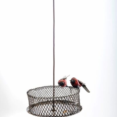 ZIMBA ARTS Vogelfutterspender aus Metallgeflecht, Rotkehlchen, zum Aufhängen