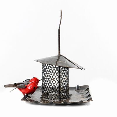 ZIMBA ARTS COPPIA IN METALLO ROBIN MESH BIRDFEEDER