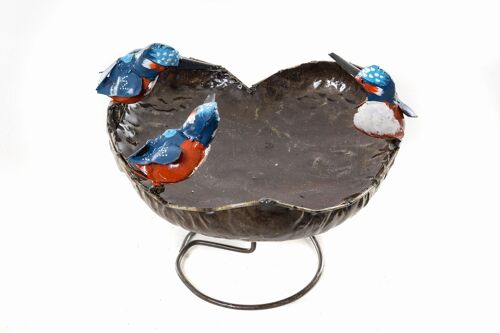 METAL 3 CL KINGFISHER TABLE HEART BOWL