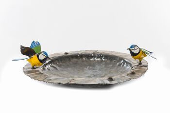 MÉTAL COUPLE BLEU TIT PLAQUE BOL MANGEOIRE POUR ANIMAUX