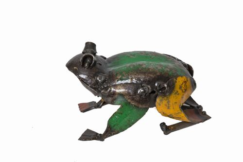 ZIMBA ARTS METAL COLORFUL FROG SMALL