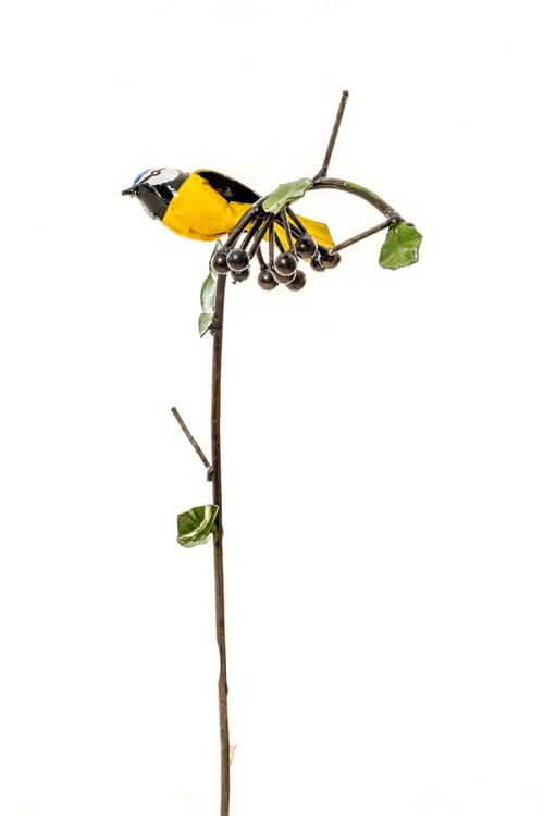 METAL BLUE TIT ON GRAPE TREE