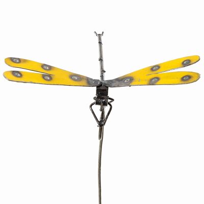 MOUCHE DRAGON JAUNE MÉTAL SUR BÂTON