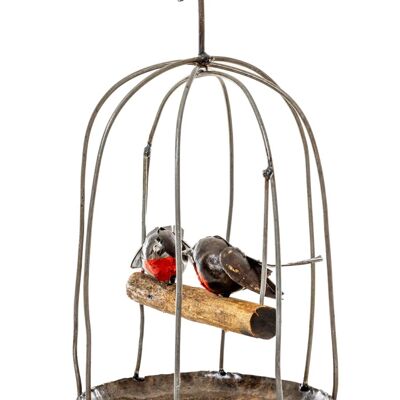 ZIMBA ARTS METAL COUPLE ROBIN HANGING CAGE