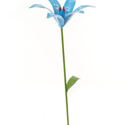 METAL BLUE LILY FLOWER