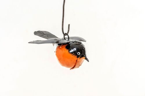 METAL BULLFINCH MEDIUM RED MALE HANGING