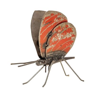 ZIMBA ARTS METAL RED BUTTERFLY STANDING