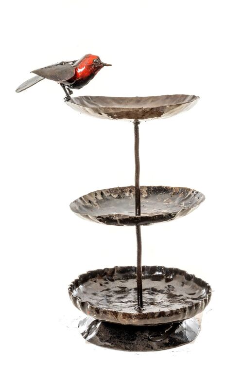 METAL TRIPPLE ROBIN BIRDFEEDER