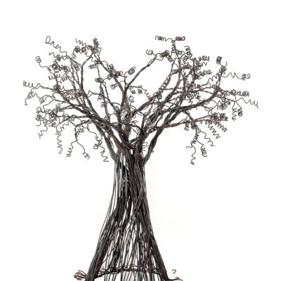 ZIMBA ARTS METAL MEDIUM DECO 3D BAOBAB WIRED TREE