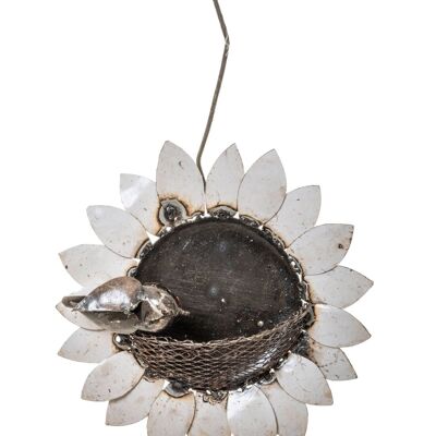 ZIMBA ARTS COLGANTE DE METAL ROBIN NATURAL-GIRASOL BLANCO