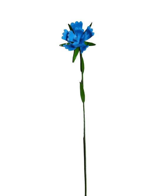 METAL HIBISCUS FLOWER BLUE