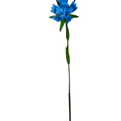 METAL HIBISCUS FLOWER BLUE