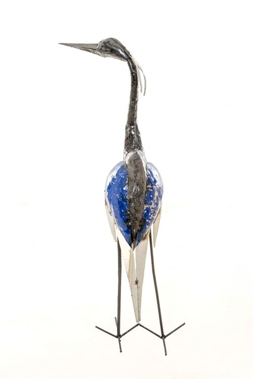 METAL NEW LARGE NATURAL BLUE HERON