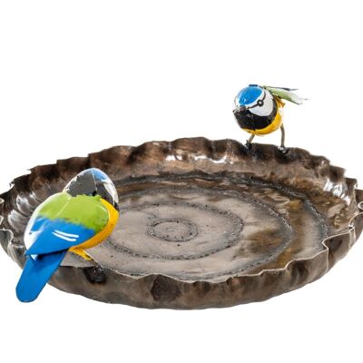 ZIMBA ARTS METAL NEW LARGE COUPLE BLUE TIT PET FEEDER