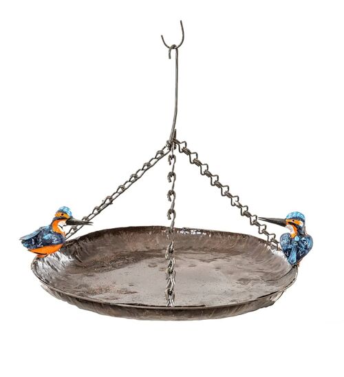 METAL XL KINGFISHER COUPLE HANGING BOWL BIRDFEEDER